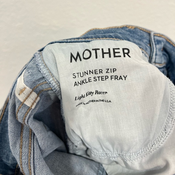 MOTHER Stunner Zip Ankle Step Fray Light Kitty Racer Women’s Size 25 - Picture 7 of 8